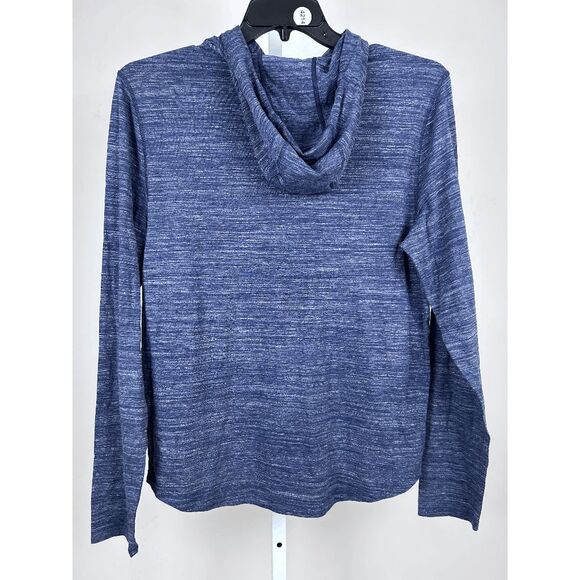 VRST Men’s Heathered Navy Lightweight Performance Hoodie Long Sleeve Stretch Top - Picture 3 of 8